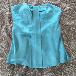 New With Tags Ann Taylor Loft Aqua Strapless Top